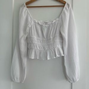 White Off Shoulder muslin Cropped Top